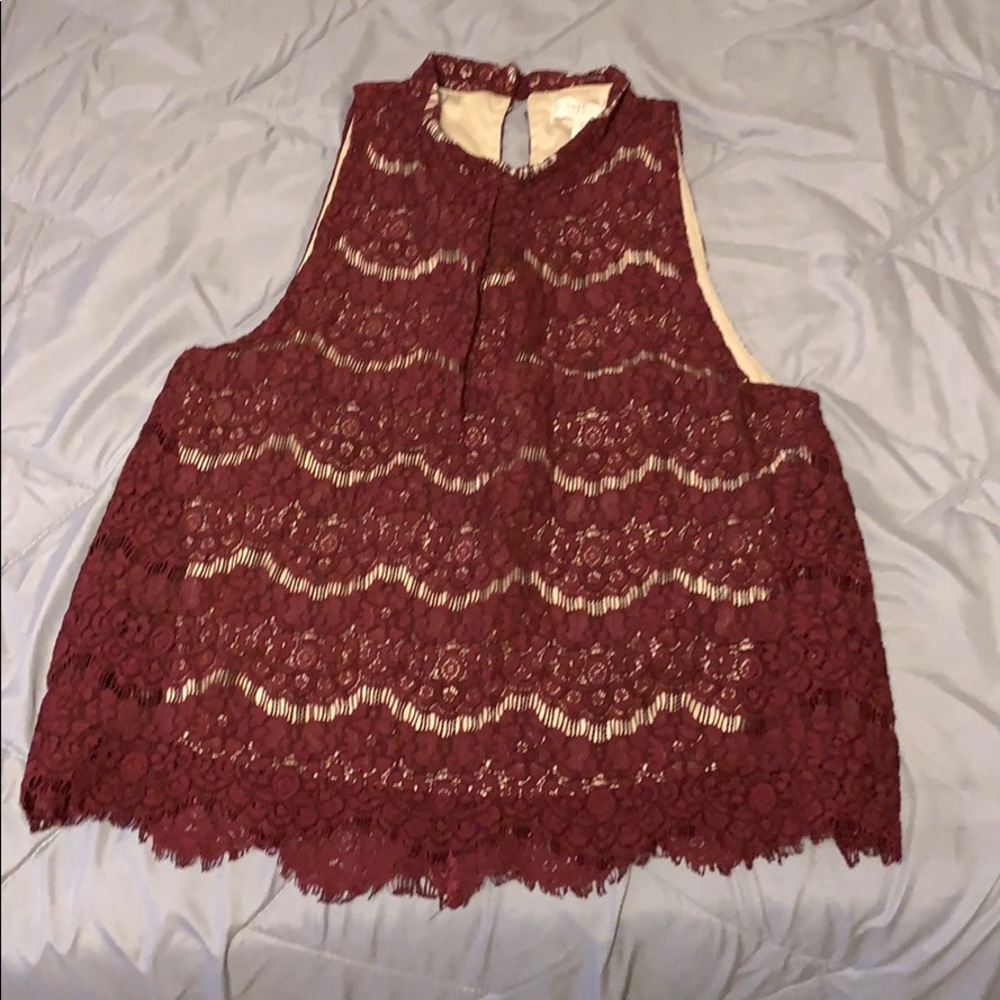 Love, Fire Maroon Sleeveless Top